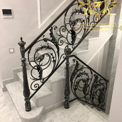 Cầu thang Nhôm Hoa Lá Tây