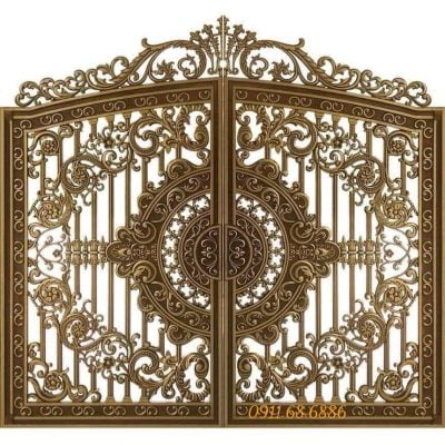 Cổng Nhôm Đúc Hoa Lá